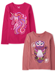 Girls Animal Graphic Tee 2-Pack