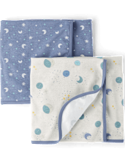 Baby Boys Moon Swaddle Blanket 2-Pack