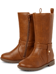 Toddler Girls Heart Stud Tall Boots