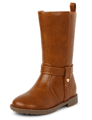 Toddler Girls Heart Stud Tall Boots