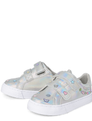 Toddler Girls Holographic Doodle Low Top Sneakers