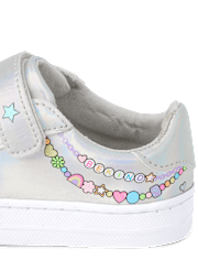 Toddler Girls Holographic Doodle Low Top Sneakers