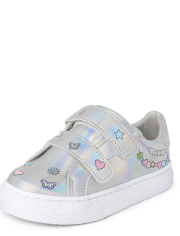 Toddler Girls Holographic Doodle Low Top Sneakers