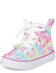 Niños pequeños Niña Rainbow Corbata Dye High Top Tenis