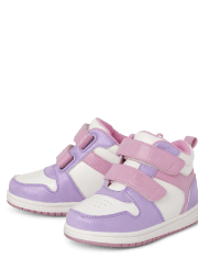 Toddler Girls Shimmer Colorblock High Top Sneakers