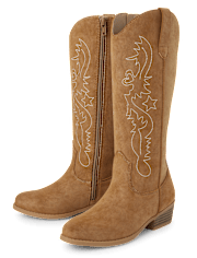 Bottes hautes de cow-girl cousues pour fille