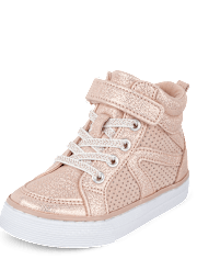 Toddler Girls Glitter High Top Sneakers