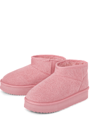 Girls Low Platform Teddy Boots