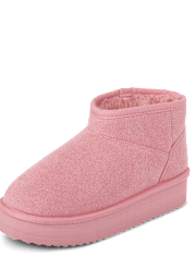 Girls Low Platform Teddy Boots