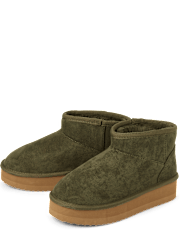Girls Low Platform Teddy Boots