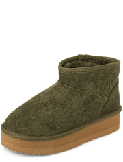 Girls Low Platform Teddy Boots