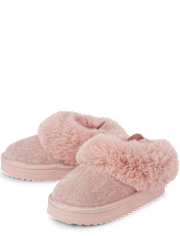 Toddler Girls Platform Teddy Slip Ons