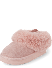 Toddler Girls Platform Teddy Slip Ons