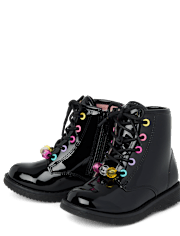 Toddler Girls Beaded Lace Up Booties