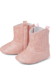 Bottes de cow-girl à coutures scintillantes pour bébé fille