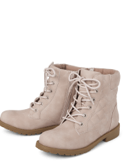 Girls Quilted Lace Up Booties PINK The Children s Place CA