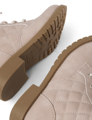 Girls Quilted Lace Up Booties