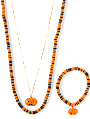 Girls Pumpkin 3-Piece Jewelry Set