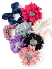 Girls Floral Scrunchie 8-Pack