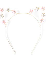 Girls Floral Cat Ears Headband