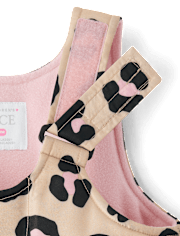 Toddler Girls Leopard Snow Overalls