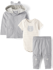 Unisex Baby Bear 3-Piece Outfit Set