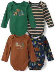 Baby Boys Forest Bodysuit 4-Pack