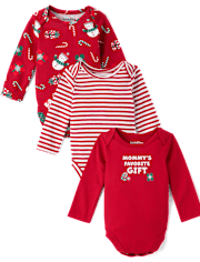 Unisex Baby Christmas Bodysuit 3-Pack