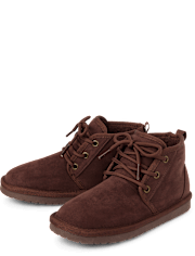 Boys Lace Up Teddy Boots