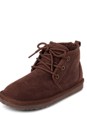 Boys Lace Up Teddy Boots