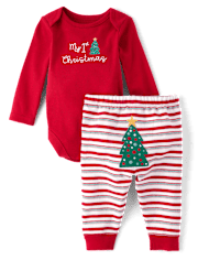 Unisex Baby First Christmas 2-Piece Playwear Set