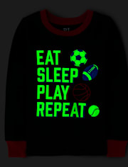 Boys Glow Sports Snug Fit Cotton Pajamas