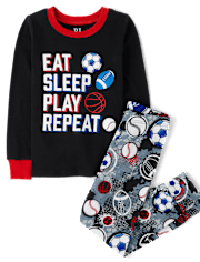 Boys Glow Sports Snug Fit Cotton Pajamas