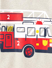 Baby And Toddler Boys Fire Truck Snug Fit Cotton Pajamas