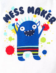 Pijamas de algodón ajustados para bebés y niños pequeños Mess Maker Monster