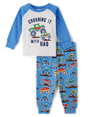 Pyjama ajusté en coton pour bébé et tout-petit garçon motif Monster Truck