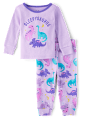 Baby And Toddler Girls Sleepysaurus Pajamas