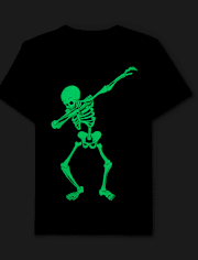 Camisetas estampadas Glow Skeleton Dab para niños