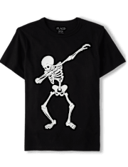 Camisetas estampadas Glow Skeleton Dab para niños