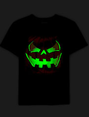 Boys Glow Pumpkin Graphic Tee