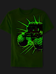 Camiseta con gráfico Glow Zombie Monster Truck para niños