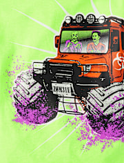 Camiseta con gráfico Glow Zombie Monster Truck para niños