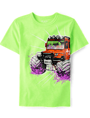 Camiseta con gráfico Glow Zombie Monster Truck para niños