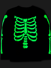 Unisex Kids Matching Family Glow Skeleton Graphic Tee