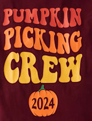 Camisetas estampadas unisex para adultos a juego con la familia Pumpkin Picking Crew 2024