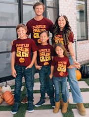 Camisetas estampadas unisex para adultos a juego con la familia Pumpkin Picking Crew 2024