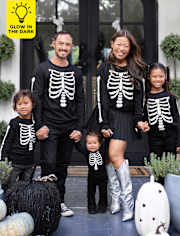 Unisex Adult Matching Family Glow Skeleton Graphic Tee