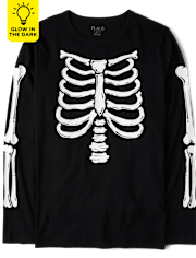 Unisex Adult Matching Family Glow Skeleton Graphic Tee