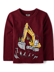 Baby And Toddler Boys Construction Vehicle Truck Graphic Tee