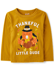 Baby And Toddler Boys Thankful Dude Graphic Tee